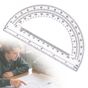 6 Inch Transparent Plastic Protractor,180 Degree Half Circle Angle Measuring Tool,Metric Inch Marked Geometry Protractors,Angle Measuring Instrument for Technical Drafting,Architectural Blueprint