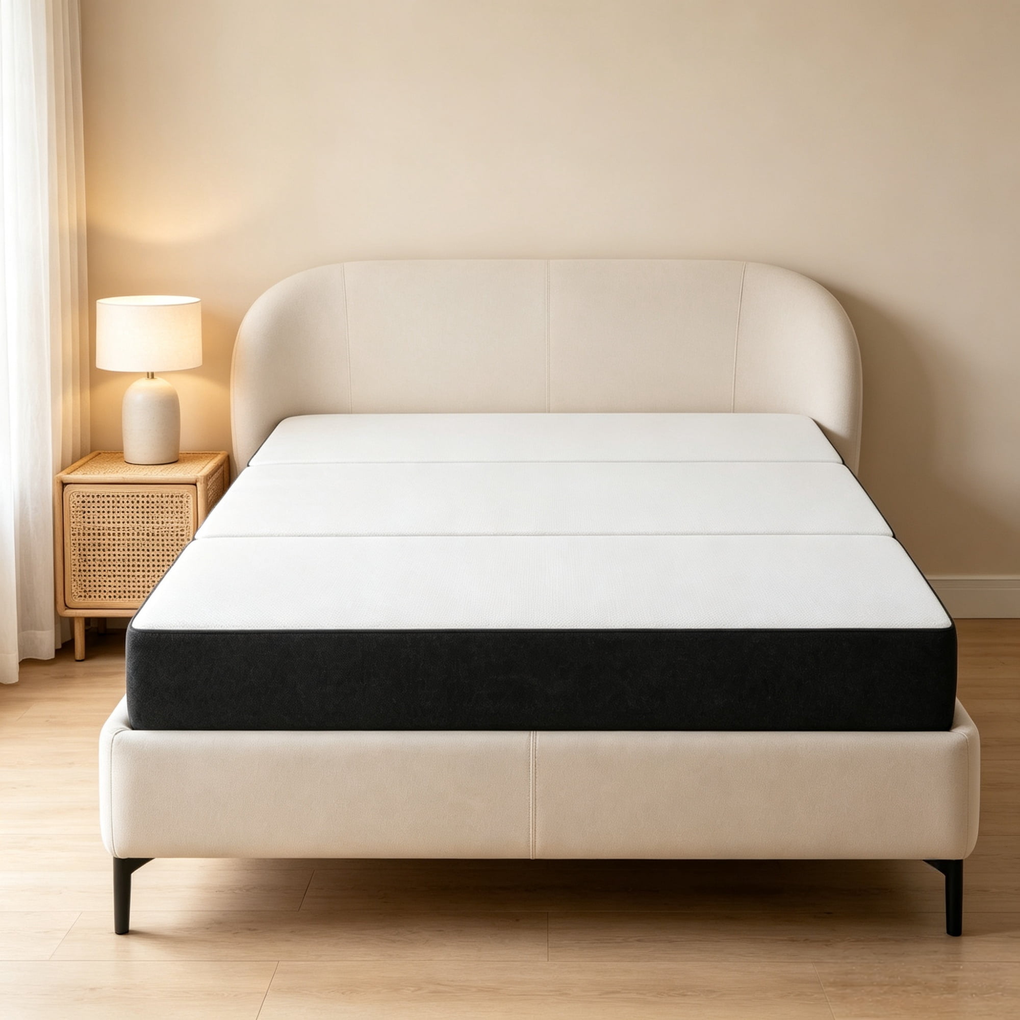6 Inch Trifold Memory Foam Mattress 80" x 60" x 6", for Guest, Camping, RV, Travel, Yoga（Only Mattress）
