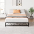 thumbnail image 1 of 6 Inch Twin Bed Frames No Box Spring Needed,Heavy Duty Metal Twin Platform Bed Frame with Wavy Pattern,Twin Bed Frame with Steel Slat Support, Mattress Foundation,Noise Free,Easy Assembly,Black, 1 of 9