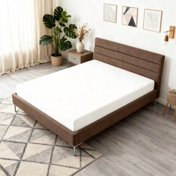 6 Inch Twin Green Tea Foam Mattress in a Box, Fiberglass Free, White, Easy Setup, Bed Frame Not Included