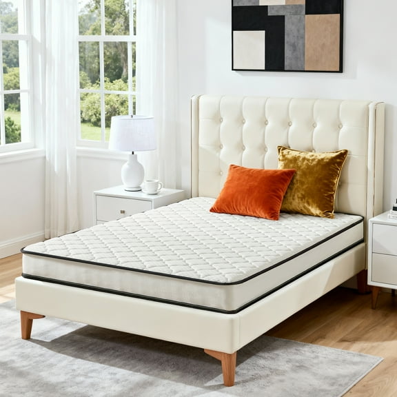 6 inch Twin Mattress, Foam and Spring Hybrid Mattress, Breathable Fabric and Adaptive Support