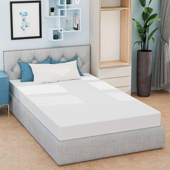 6 Inch Twin Mattress, Gel Memory Foam Twin Size Mattress, Pressure Relieving, Cooling Gel Foam, Twin Mattress in a Box, Certipur-Us Certified, Bed-in-a-Box, Twin, 75"L x 39"W x 6"Th, White