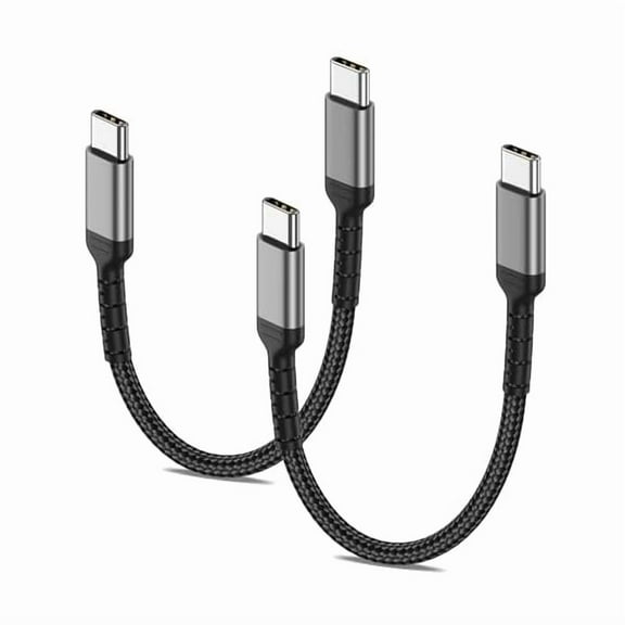 6 Inch USB C Charger Cord, 2 Pack Short USB C to C Cable Braided Fast Charging USBC Cable Compatible with iPhone 15 Samsung Galaxy S23 Ultra Google Pixel