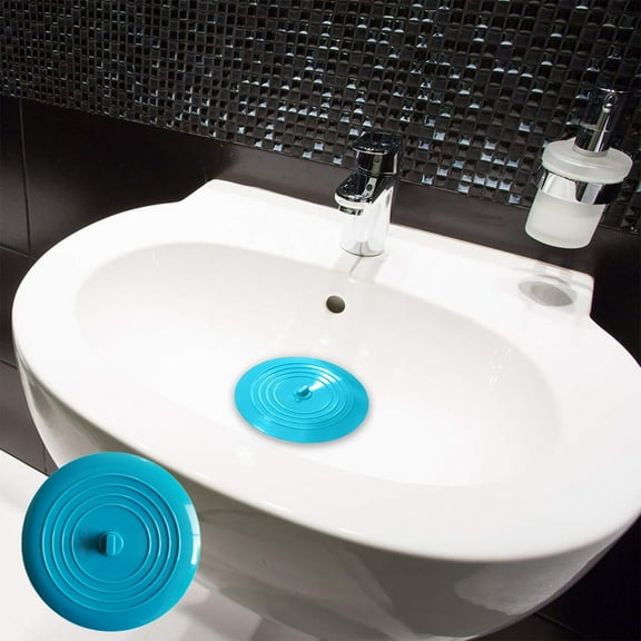 6 Inch Universal Bathtub Stopper | Large Flat Suction Sink Drain Cover | Soft Rubber Bathroom Accessories | Blue or Yellow | 1-Pack