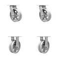 thumbnail image 1 of 6 Inch V Groove Semi Steel Caster Set with Ball Bearings 2 Swivel 2 Rigid SCC, 1 of 2