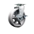 thumbnail image 1 of 6 Inch V-Groove Semi Steel Swivel Caster with Bronze Bearing and Brake SCC, 1 of 2