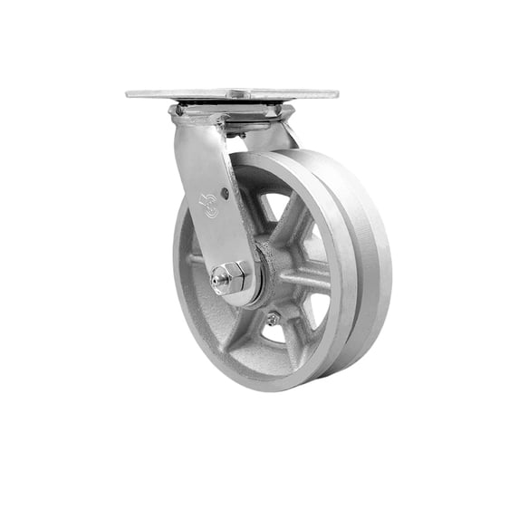 6 Inch V Groove Semi Steel Wheel Swivel Caster with Roller Bearing SCC