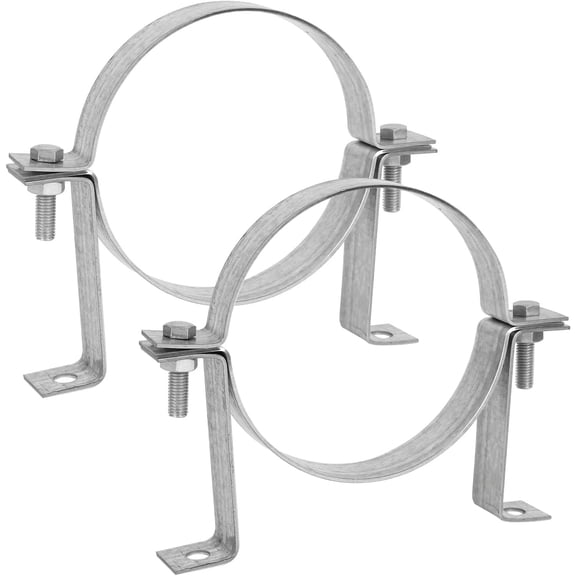6 Inch Vent Wall Bracket, 2 count Round Galvanized Iron Gas Vent Pipe Strap Rigid Split Ring Hanger