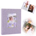 thumbnail image 1 of 6 Inch Vertical Photo Album,Slip in Picture Albums,Linen Cover Memory Book with Front Window,Postcard Album,Photo Album for Wedding,Family,Anniversare,Vacation,Graduation Picture,Holds Many Photos, 1 of 2