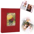 thumbnail image 1 of 6 Inch Vertical Photo Album,Slip in Picture Albums,Linen Cover Memory Book with Front Window,Postcard Album,Photo Album for Wedding,Family,Anniversare,Vacation,Graduation Picture,Holds Many Photos, 1 of 2