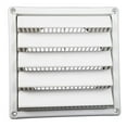 thumbnail image 1 of 6 Inch Wall Vent with Fixed Louvers - Plastic Air Intake Exhaust Vent for Dryer, Bathroom, Kitchen - Secure 1 Inch Collar, Molded Screen, White, 1 of 2