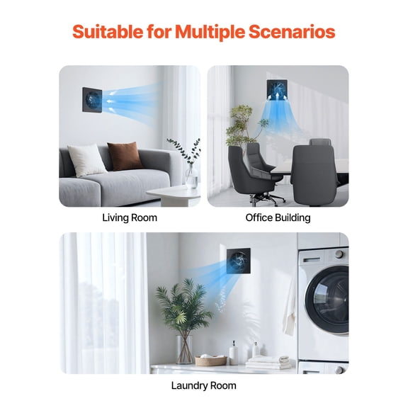 6 Inch Through the Wall Ventilation Fan 205 CFM Exhaust Fan with AC Motor Quiet Easy Installation for Bathroom Garage Laundry Room Storage Room Air Exchanger