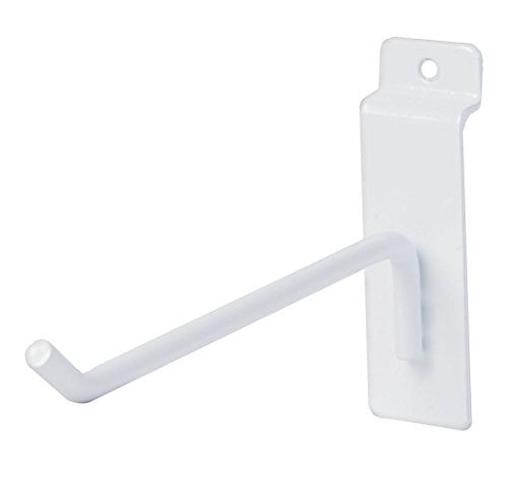 6 Inch White Peg Hook For Slatwall Pack Of 50