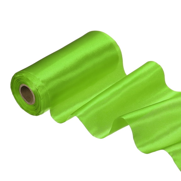Uxcell Wide Satin Ribbon Single Face Solid Color Polyester Ribbon for Gift Wrapping Neon Green