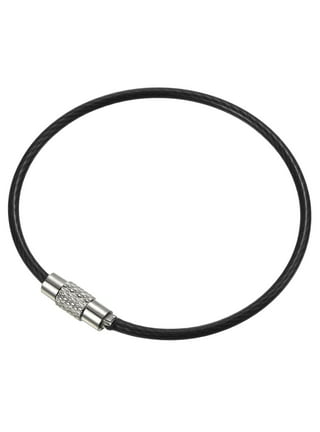 PATIKIL 3.5 Inch Length Wire Keychain Cable, 15 Pack Stainless Steel Key  Ring Loop, Black at  Men's Clothing store