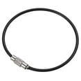 thumbnail image 1 of 6 Inch Wire Keychain Cable Stainless Steel Key Ring Loop, Black, 15 Pack, 1 of 6