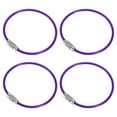 thumbnail image 1 of 6 Inch Wire Keychain Cable Stainless Steel Key Ring Loop, Purple 4 Pack, 1 of 6