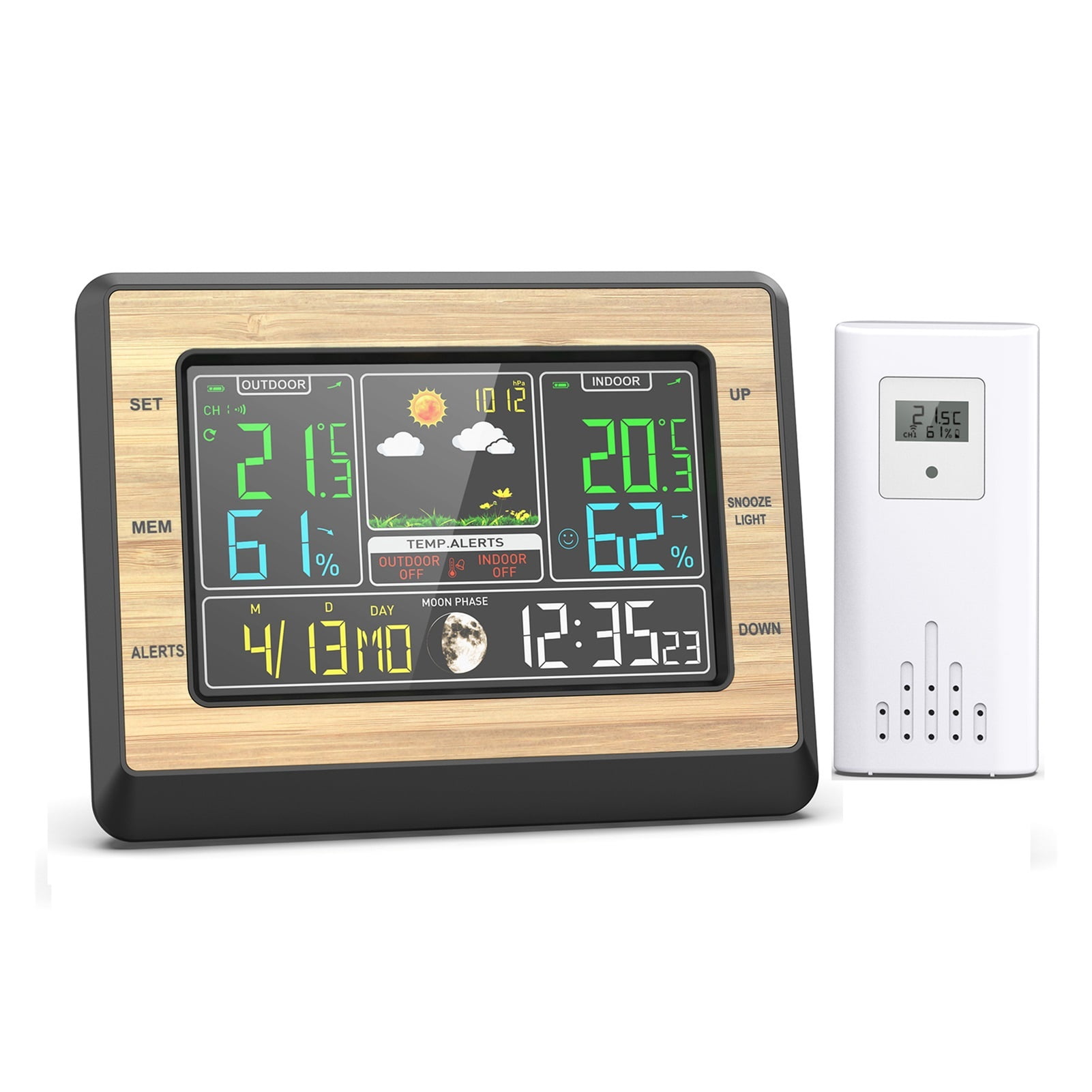 6 Inch Wireless Weather Station, Color Screen Digital Thermometer Monitor