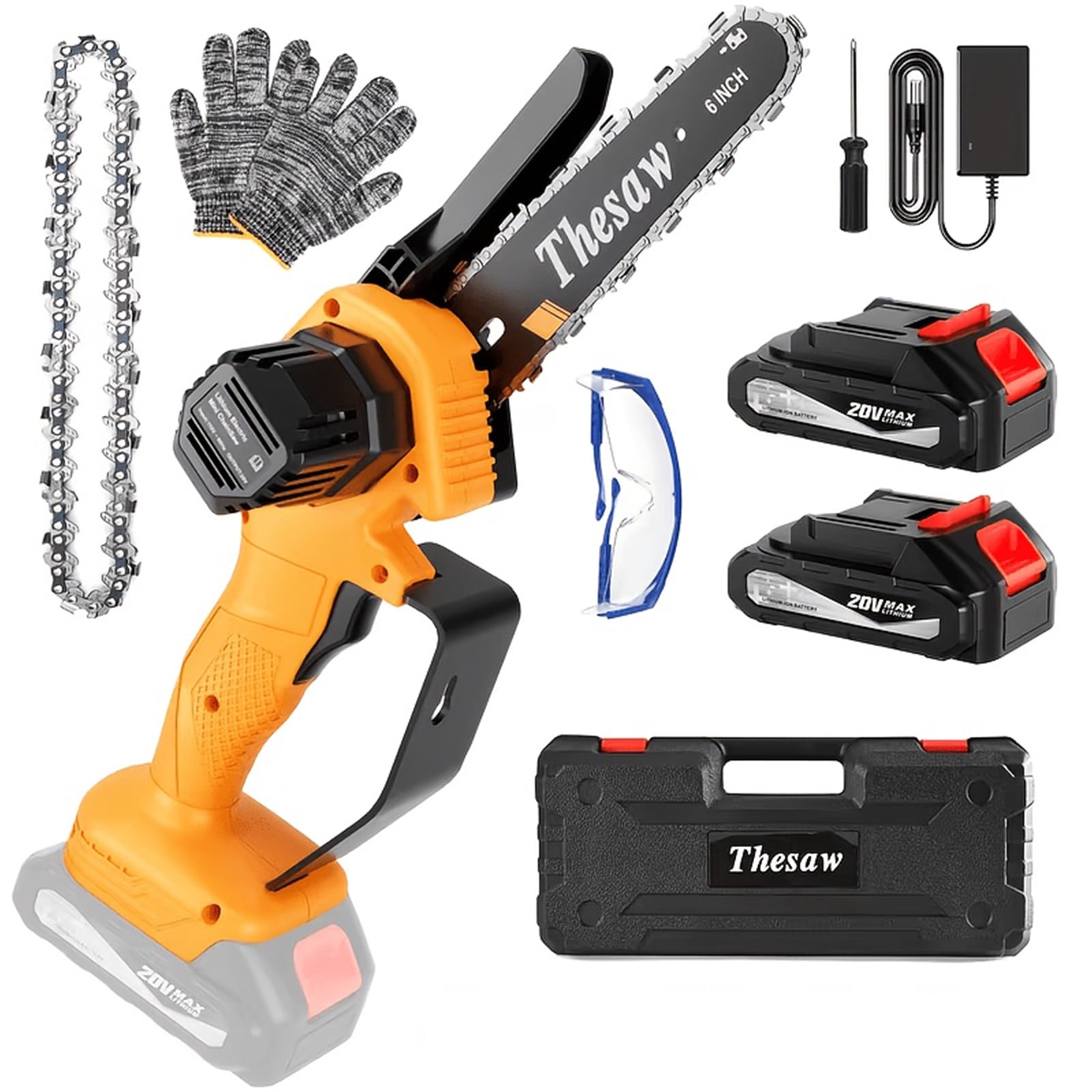 6 Inch  Cordless Electric Chainsaw Yellow