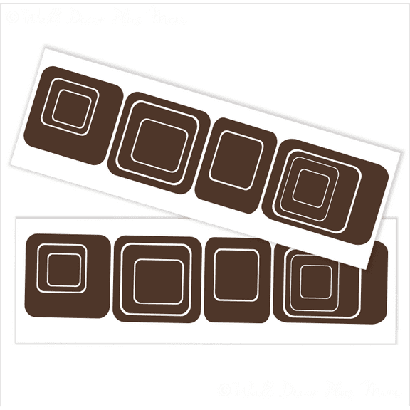 6-Inch and Smaller Funky Wall R/Squares Vinyl Sticker Decals, Chocolate Brown, 20-Piece