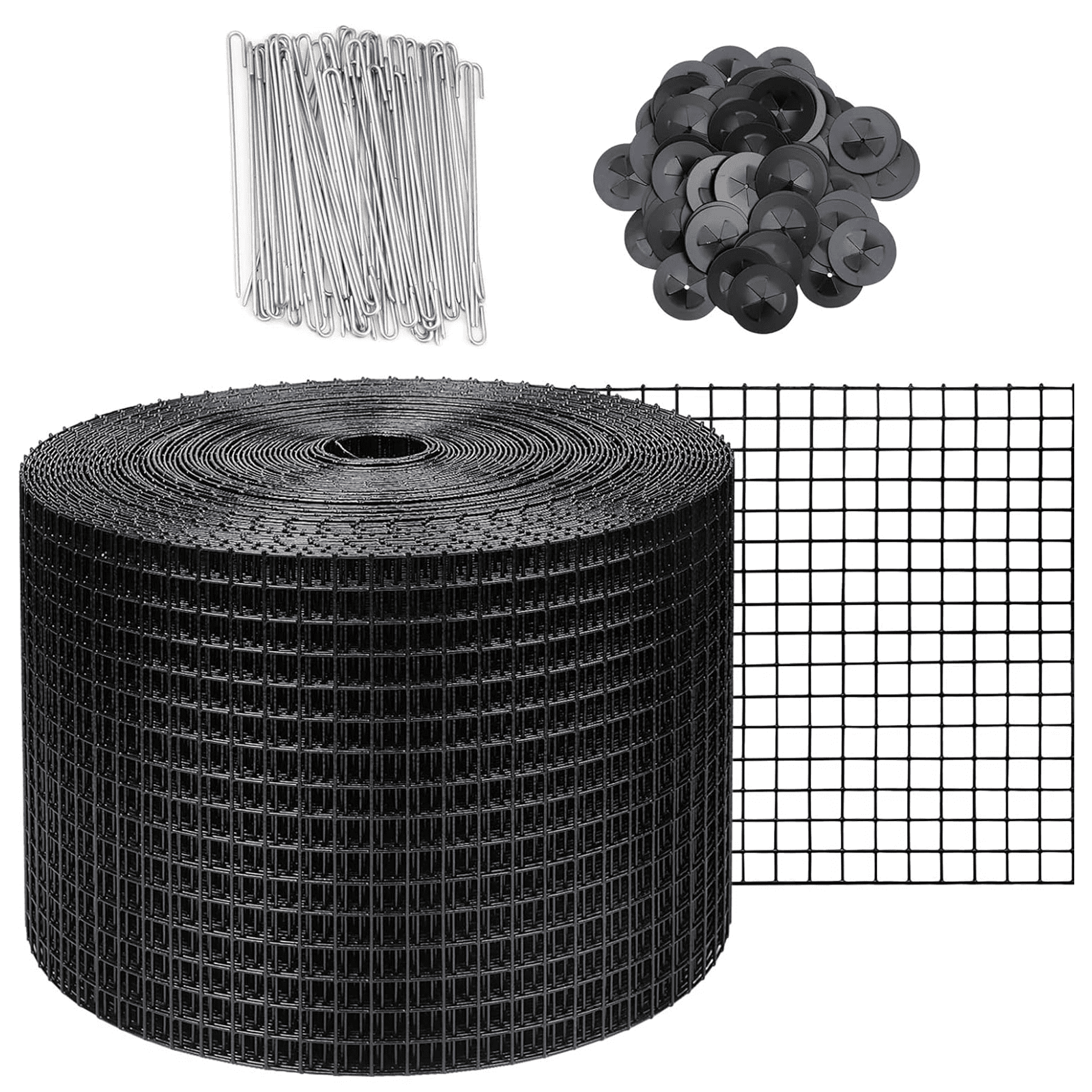 6 Inch x 100ft Solar Panel Bird Guard, 1/2 Inch Mesh Critter Guard Roll Kit with 70pcs Aluminum Alloy Fasteners, Rust-Proof PVC Coated Solar Panel Guard for Bird & Animal Control