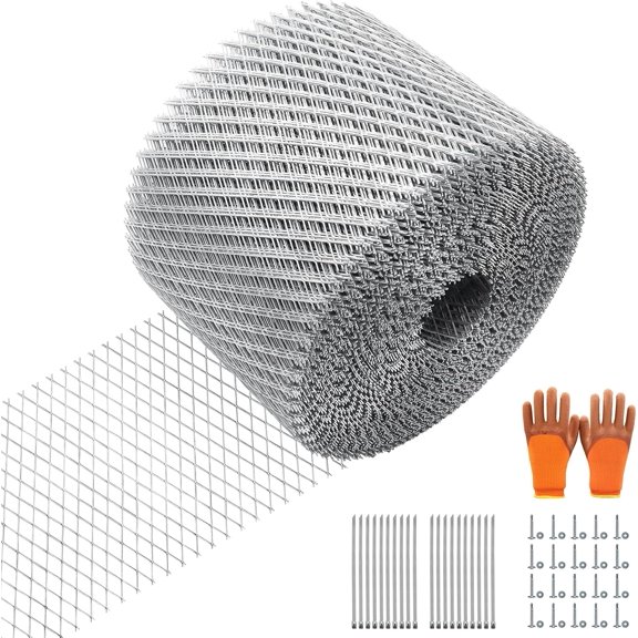 6 Inch x 120 Feet Gutter Guards Mesh Roll, Heavy Duty Galvanized Iron Gutter Covers, Rust-Proof Leaf Guards for Gutters with Screws, Easy Install, Does Not Rust