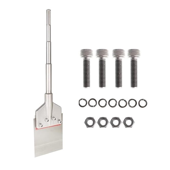 6 Inch x 25 Inch Floor Scraper, Wide Tile Removal Bit with Long Handle and Heavy Duty Blade Replacement for All SDS-Max Hammer Drills