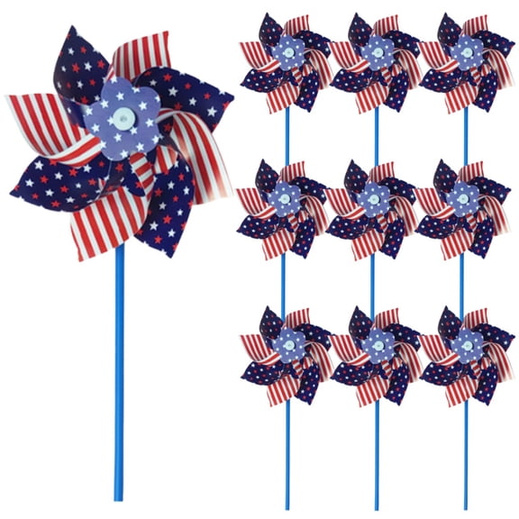 6 Inches American Flag Patriotic Pinwheels Windmill Wind Spinner for Yard Garden Lawn Fourth of July Independence Day Party Decorations