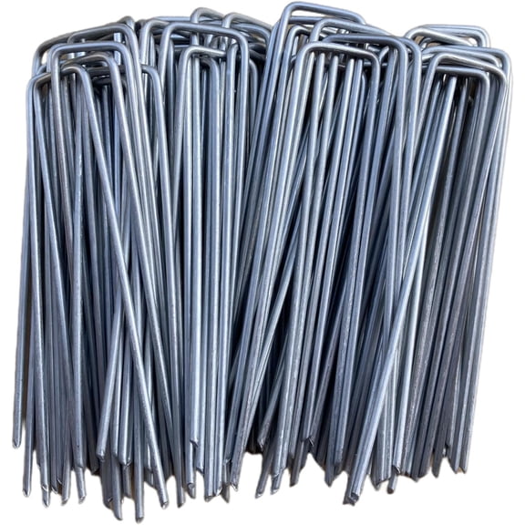 6 Inches Heavy Duty Galvanized Steel Garden Stakes Securing Pegs for Securing Weed Fabric Landscape Fabric Netting Ground Sheets and Fleece, Christmas Decoration, Accessories (10)