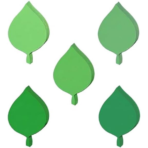 6 Inches Large Green Leaf Paper Cutouts, 70 Pcs 5 Assorted Paper Leaf Shade Die Cut for Bulletin Board Decor, Classroom Wall, Spring Summer Jungle & Nature Theme Decorations, Teacher School Supplies