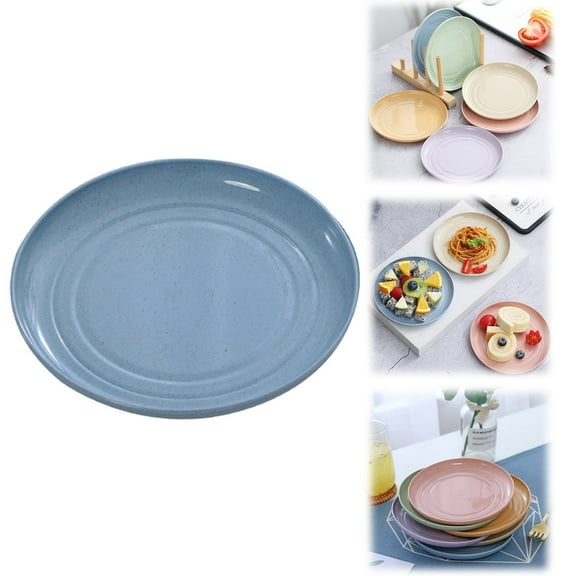 6 Inches Lightweight Mini Wheat Straw Plates,Reusable Plate Set Dishwasher & Microwave Safe,Unbreakable Deep Dinner Plates, Plastic Plates Reusable,They are easy to clean BPA free