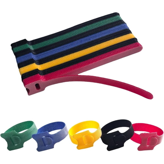 6 Inches Multi-Colour Reusable Cable Ties Cord Straps Multi-Purpose Wire Ties Cord Wrap Hook and Loop Organizer Cable Management,Adjustable Cord Ties for Organizing Home,Office,Data Centers,56 PCS