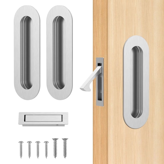 6 Inches Pocket Door Handle and Edge Pull Stainless Steel Pocket Door Hardware Recessed Finger Flush Pull for Kitchen Cabinet