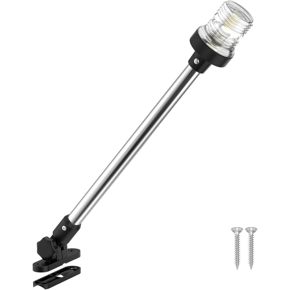 6 Inches Pontoon Stern Light Bimini Mount, Bimini Light for Pontoon Boat LED Waterproof IP67, 3NM Boat Anchor Lights LED Marine Folding Rear White Navigation Running Lights for Night