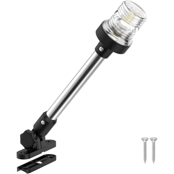 6 Inches Pontoon Stern Light Bimini Mount, Bimini Light for Pontoon Boat LED Waterproof IP67, 3NM Boat Anchor Lights LED Marine Folding Rear White Navigation Running Lights for Night