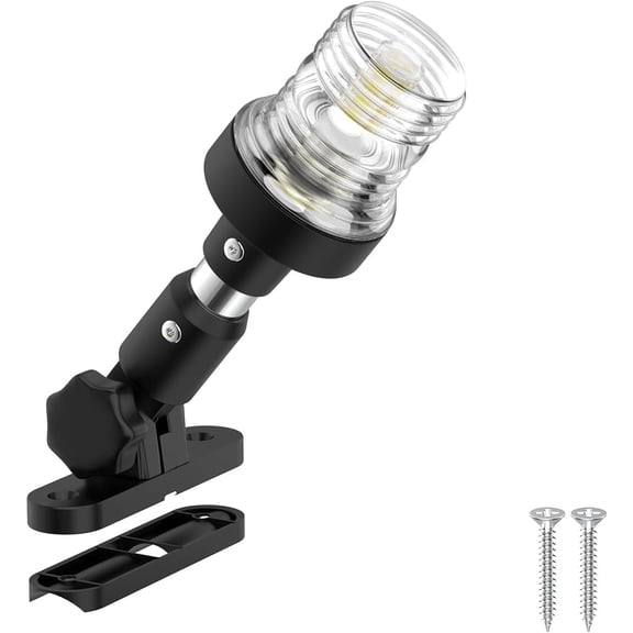 6 Inches Pontoon Stern Light Bimini Mount, Bimini Light for Pontoon Boat LED Waterproof IP67, 3NM Boat Anchor Lights LED Marine Folding Rear White Navigation Running Lights for Night