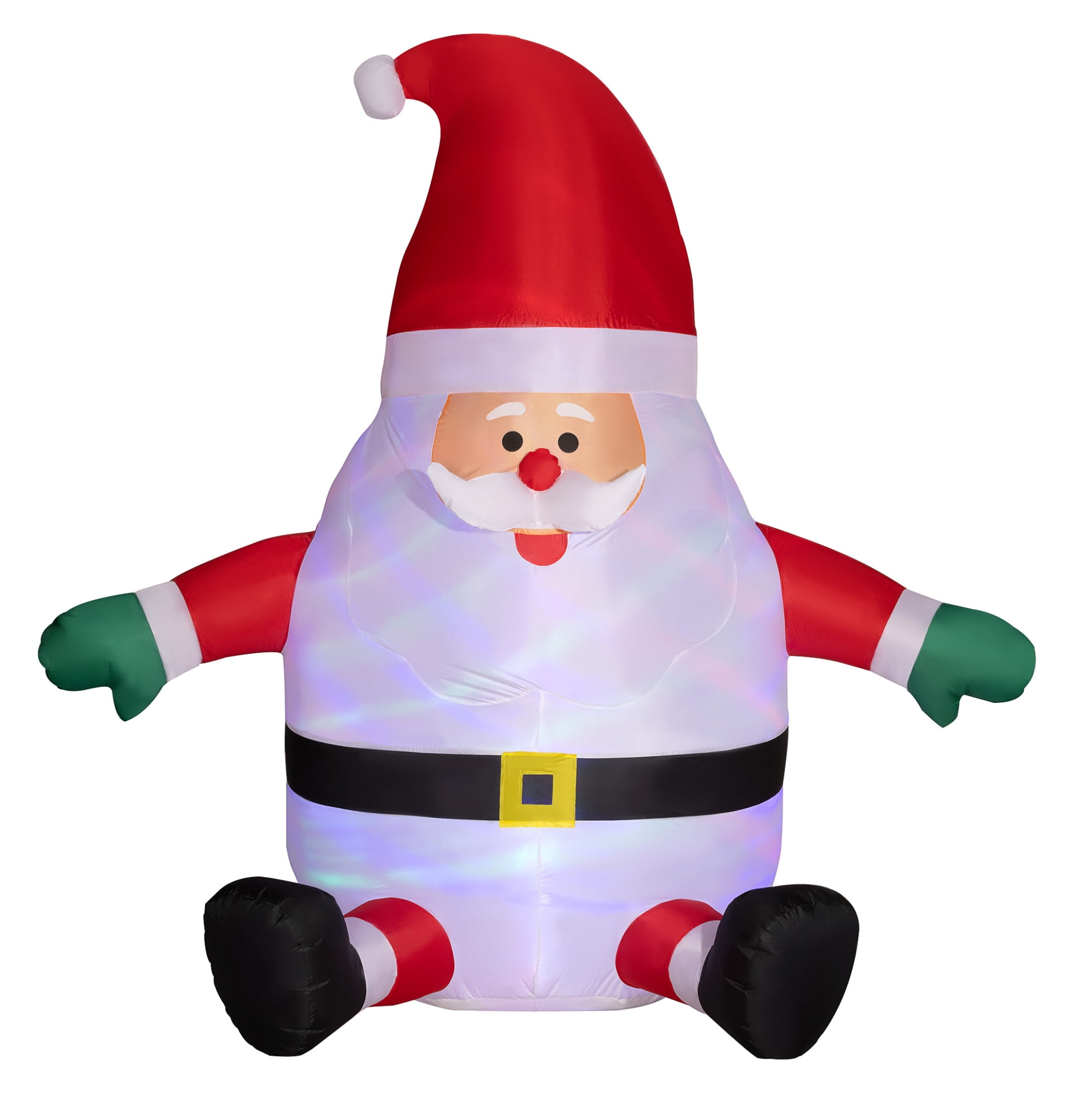 6' Inflatable Christmas Santa Claus with Rotating Magic Ball Light ...
