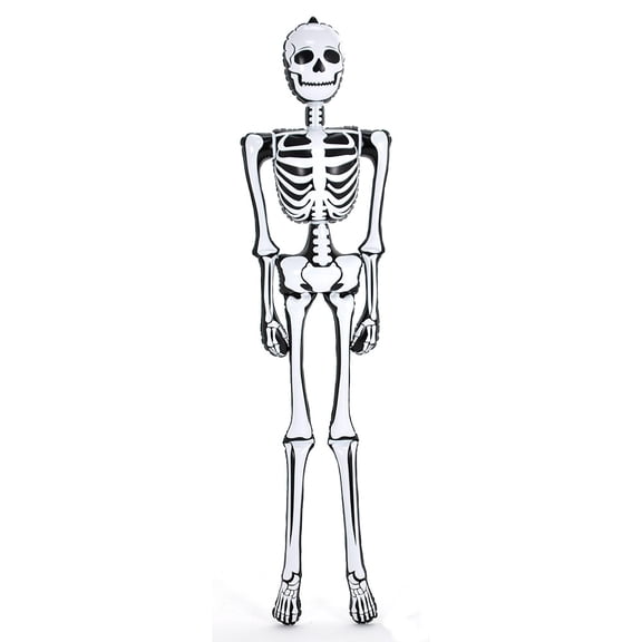 Rinco Giant Skeleton Halloween 6 ft Inflatable Toy, White Black