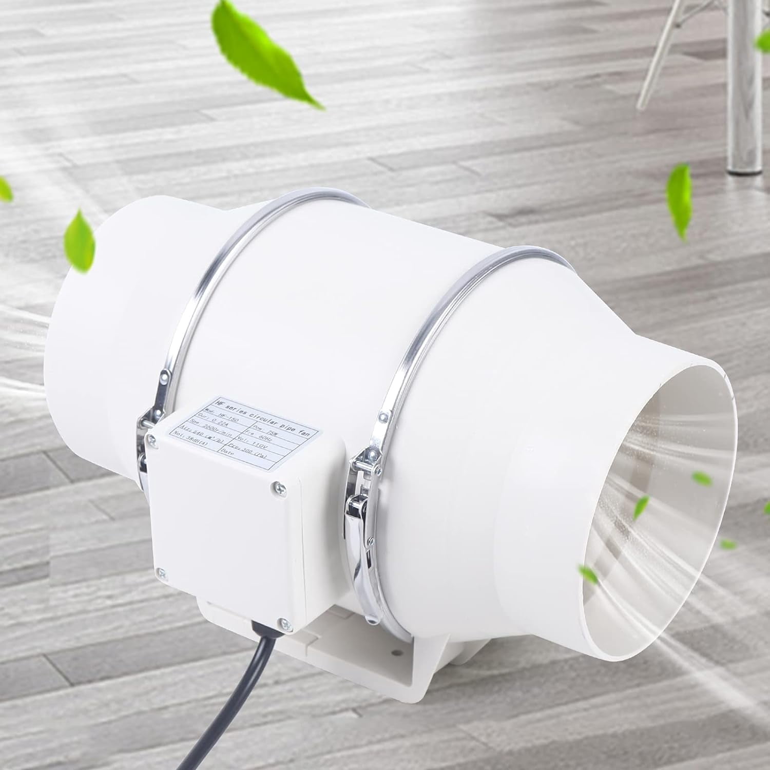 6" Inline Duct Fan, 75W 318CFM Ventilation ExtractorFan 6" Exhaust Fans Low Noise Inline Blower 6in Duct Fan with Efficient Quiet Copper Motor for Ducting,Vents,Bathroom,Kitchen
