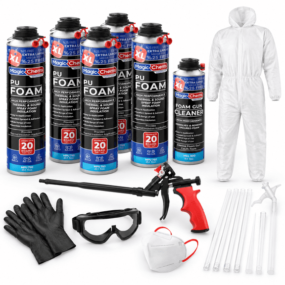 6 Insulation Foam Set Closed Cell High Density Expanding Sealant Kit