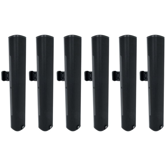 (6) JBL COL600-BK 24" Black 70V Commercial Slim Column Wall Mount Array Speakers