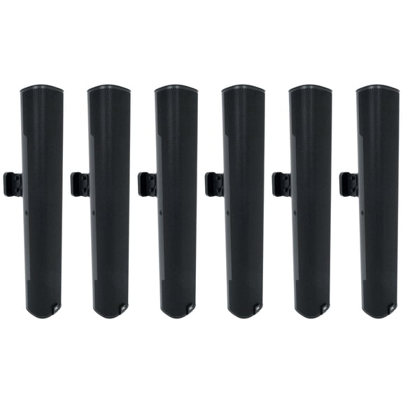 (6) JBL COL600-BK 24" Black 70V Commercial Slim Column Wall Mount Array Speakers
