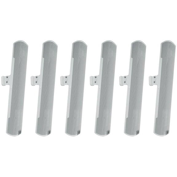 (6) JBL COL600-WH 24" White 70V Commercial Slim Column Wall Mount Array Speakers