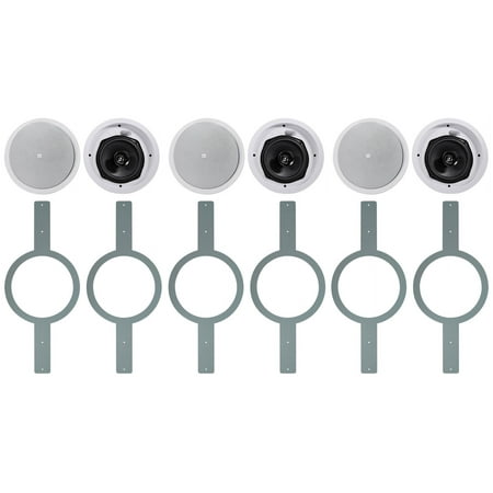 6) JBL Control 26C 6.5" White In-Ceiling Home Speakers+Pre Construction Brackets