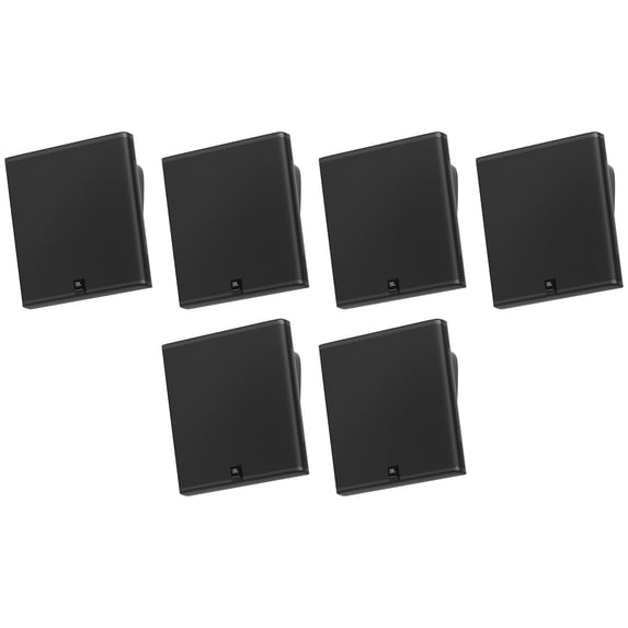 (6) JBL SLP14/T-BK Sleek Low-Profile On Wall Mount 4" 70v Commercial Speakers