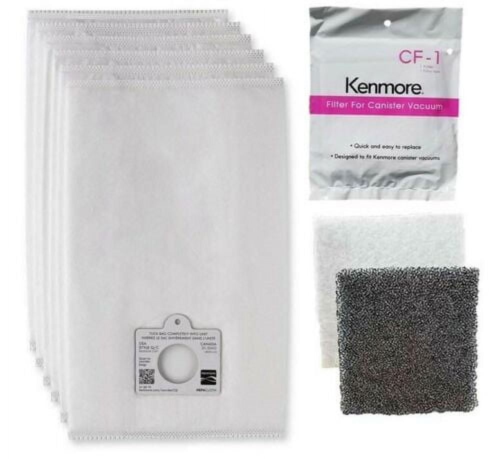 6 Kenmore Sears Type Q/C HEPA Vacuum Bags + 1 CF1 CF1 5055 50558 50557 53292