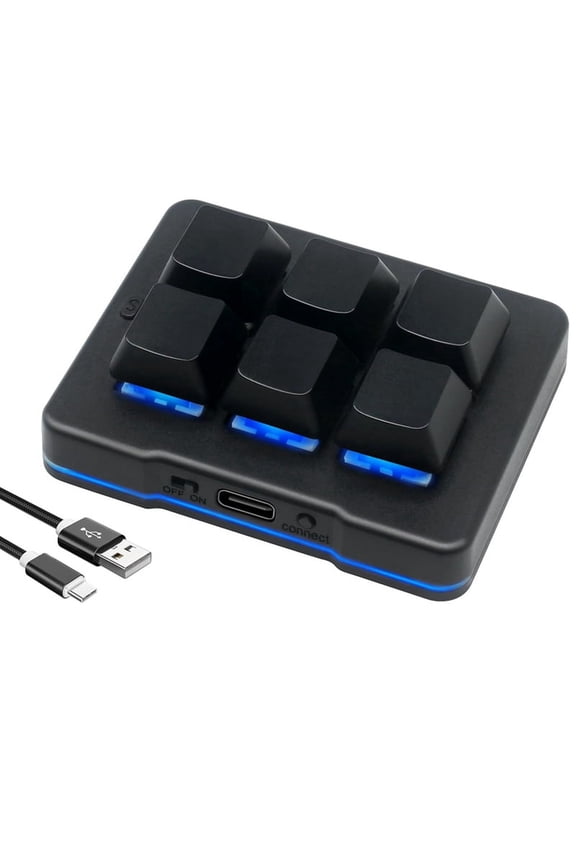 6 Key Mini Keypad Wireless USB Gaming Keyboard Macro Customized Programmable OSU Keyboard for Video Games Work