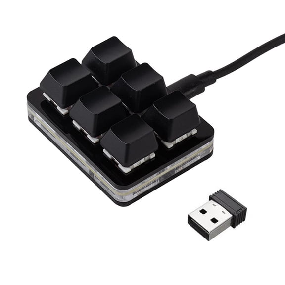 6 Keys Mini Bluetooth 4.2 Custom Programmable Shortcut Keyboard Type-C Compact Portable Macro Keypad Black White Small Mechanical Pad