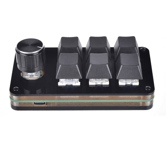 6 Keys USB Keypad Programming Macro Pad with 1 Knobs Macro Mechanical Gaming Keyboard Handed Keyboard