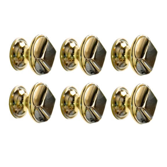 6 Kitchen Cabinet Knob Bright Cast Brass 1" Dia X 7/8" Proj |Renovator's Supply